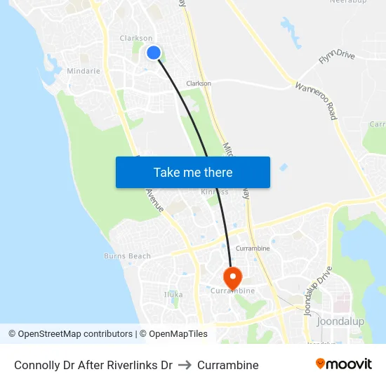 Connolly Dr After Riverlinks Dr to Currambine map