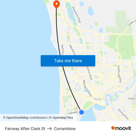 Fairway   After Clark St to Currambine map