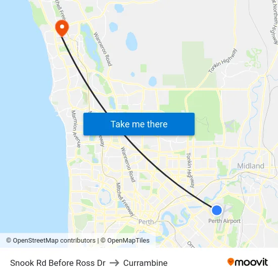 Snook Rd Before Ross Dr to Currambine map