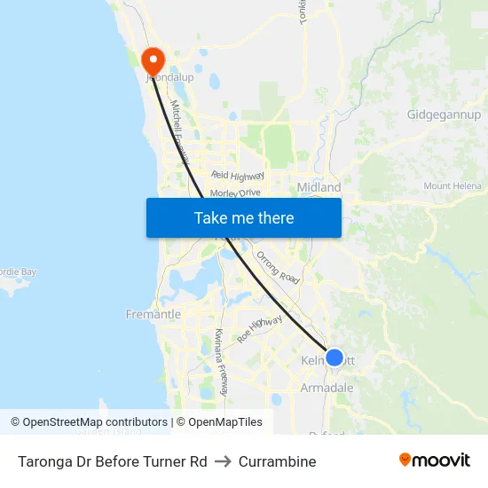 Taronga Dr Before Turner Rd to Currambine map