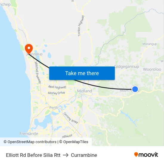 Elliott Rd Before Silia Rtt to Currambine map