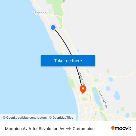 Marmion Av After Revolution Av to Currambine map