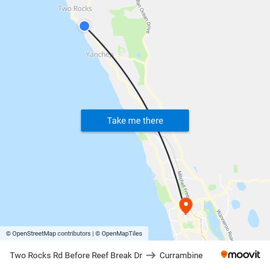 Two Rocks Rd Before Reef Break Dr to Currambine map