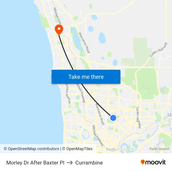 Morley Dr After Baxter Pl to Currambine map