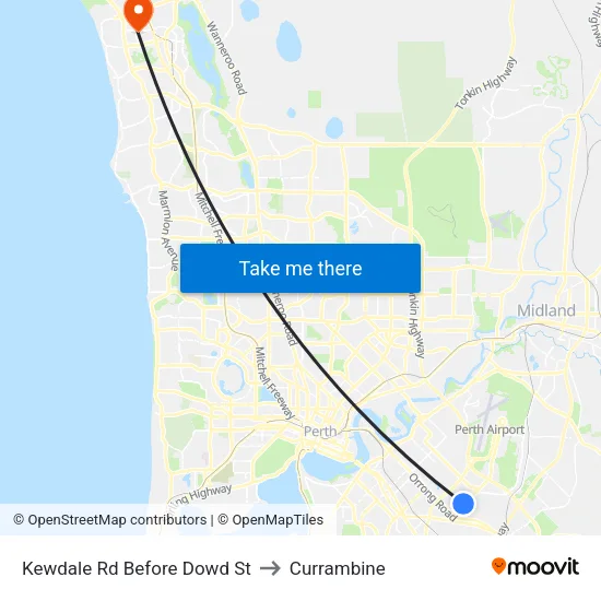 Kewdale Rd Before Dowd St to Currambine map