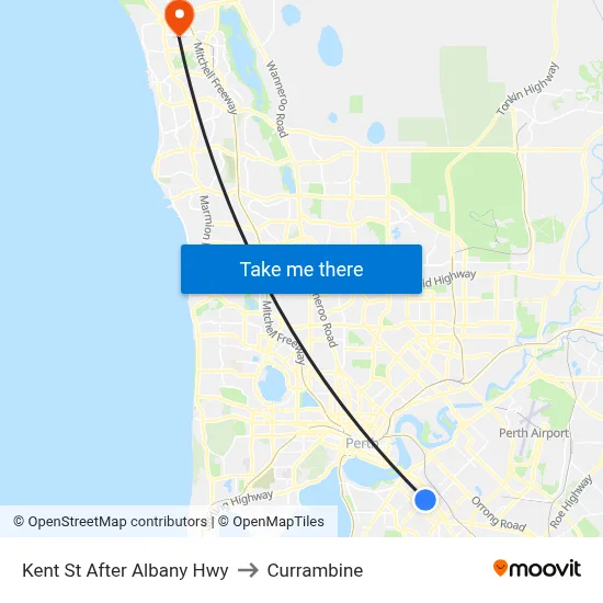 Kent St After Albany Hwy to Currambine map