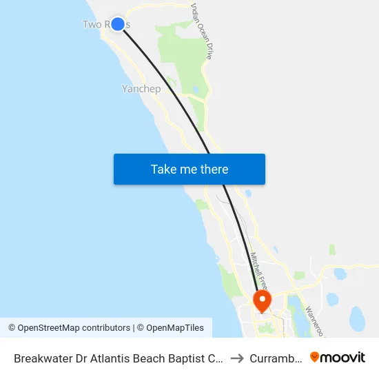 Breakwater Dr Atlantis Beach Baptist College to Currambine map