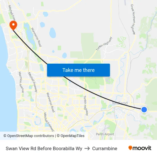 Swan View Rd Before Boorabilla Wy to Currambine map