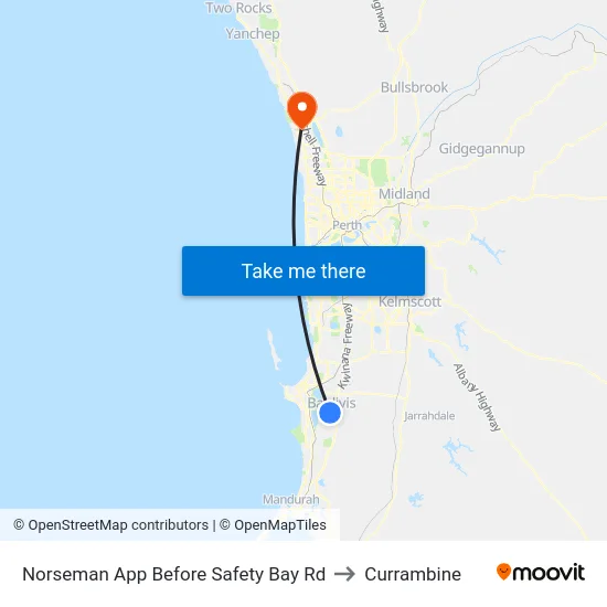 Norseman App Before Safety Bay Rd to Currambine map