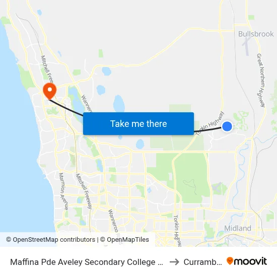 Maffina Pde Aveley Secondary College Stand 3 to Currambine map
