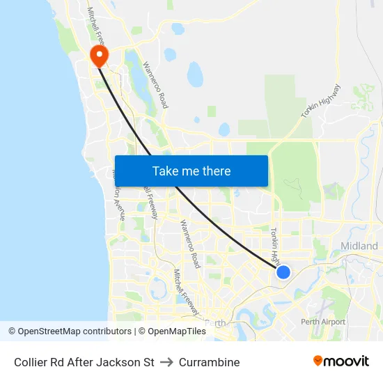 Collier Rd After Jackson St to Currambine map