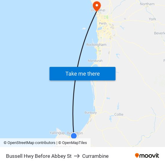 Bussell Hwy Before Abbey St to Currambine map
