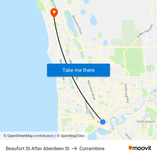 Beaufort St After Aberdeen St to Currambine map