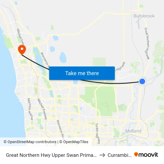 Great Northern Hwy Upper Swan Primary S1 to Currambine map