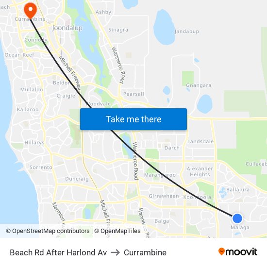 Beach Rd After Harlond Av to Currambine map