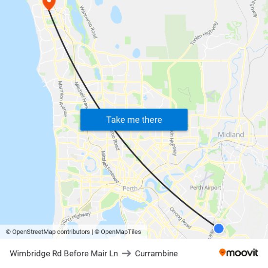 Wimbridge Rd Before Mair Ln to Currambine map