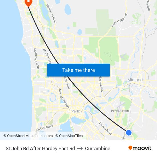 St John Rd After Hardey East Rd to Currambine map
