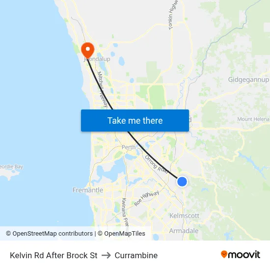 Kelvin Rd After Brock St to Currambine map