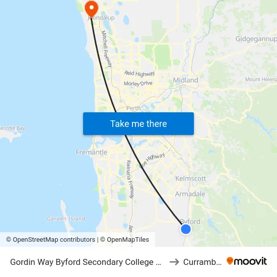 Gordin Way Byford Secondary College Stand 2 to Currambine map