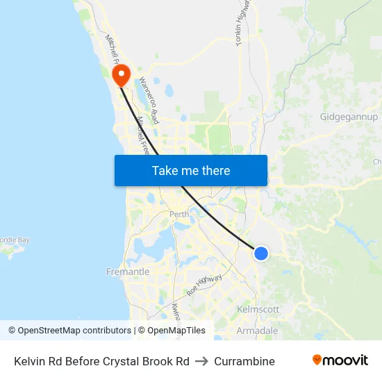 Kelvin Rd Before Crystal Brook Rd to Currambine map