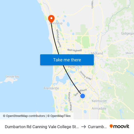 Dumbarton Rd Canning Vale College Stand 1 to Currambine map