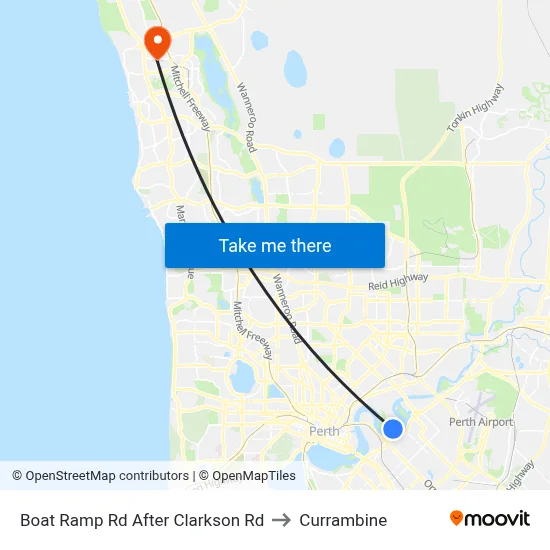 Boat Ramp Rd After Clarkson Rd to Currambine map
