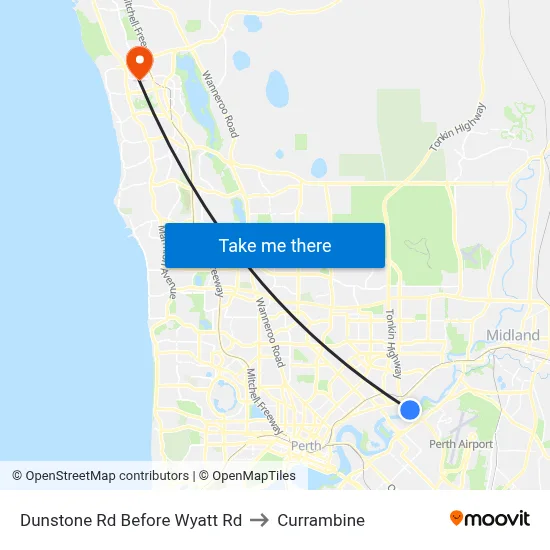 Dunstone Rd Before Wyatt Rd to Currambine map