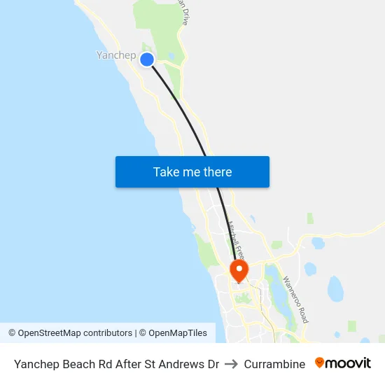 Yanchep Beach Rd After St Andrews Dr to Currambine map