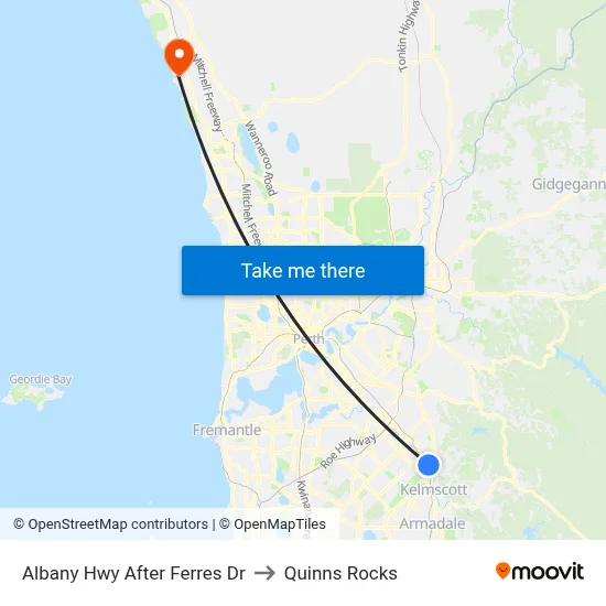 Albany Hwy After Ferres Dr to Quinns Rocks map