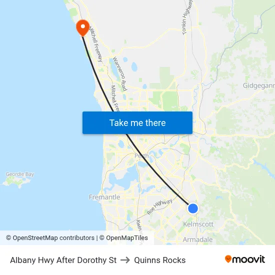 Albany Hwy After Dorothy St to Quinns Rocks map