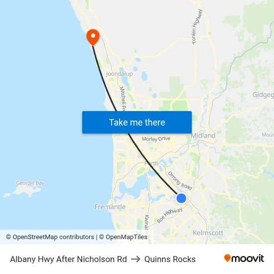 Albany Hwy After Nicholson Rd to Quinns Rocks map