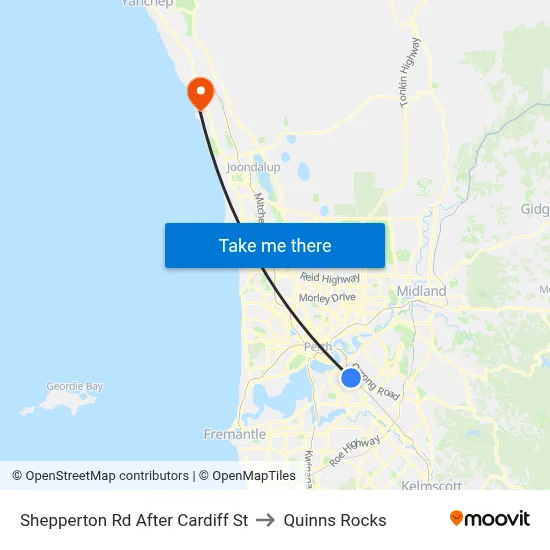 Shepperton Rd After Cardiff St to Quinns Rocks map