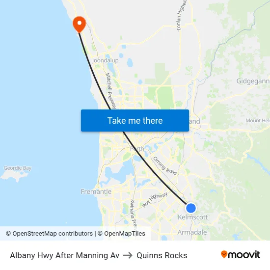 Albany Hwy After Manning Av to Quinns Rocks map