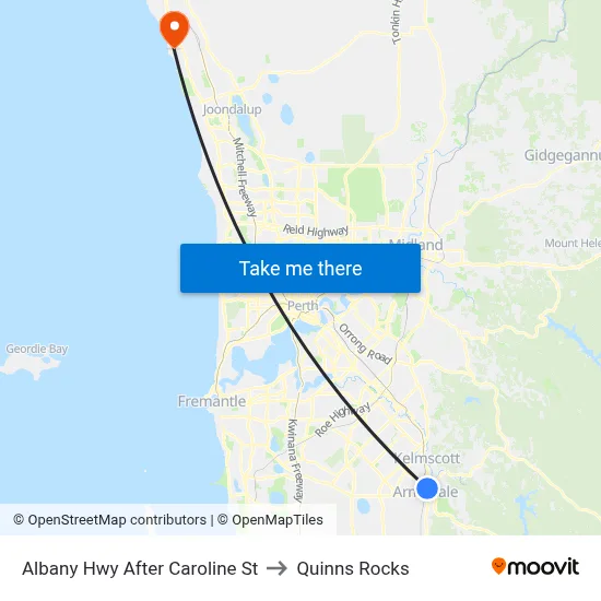 Albany Hwy After Caroline St to Quinns Rocks map