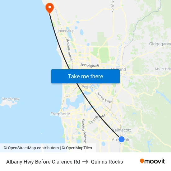 Albany Hwy Before Clarence Rd to Quinns Rocks map