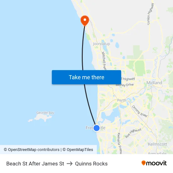 Beach St After James St to Quinns Rocks map