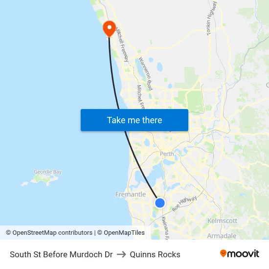 South St Before Murdoch Dr to Quinns Rocks map