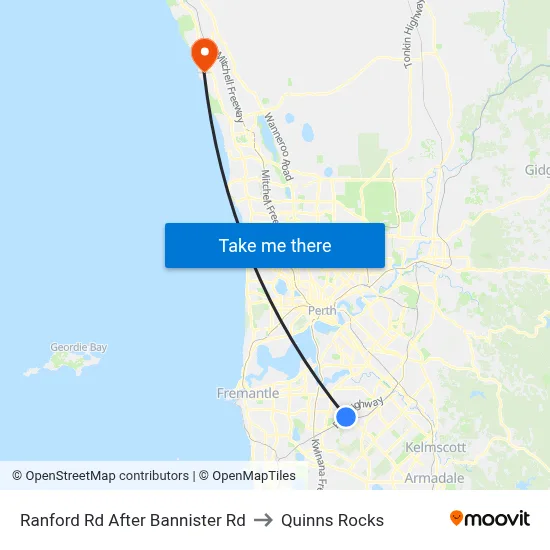 Ranford Rd After Bannister Rd to Quinns Rocks map