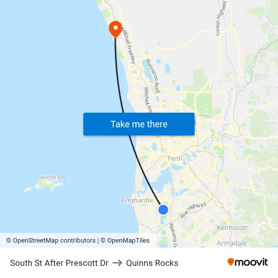 South St After Prescott Dr to Quinns Rocks map