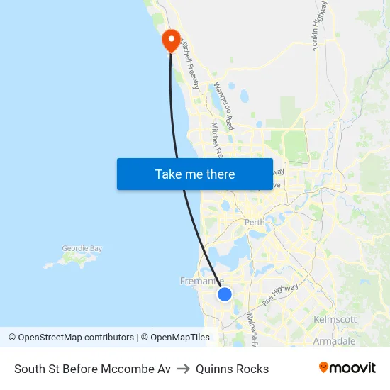 South St Before Mccombe Av to Quinns Rocks map
