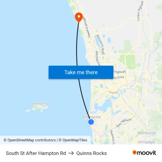 South St After Hampton Rd to Quinns Rocks map