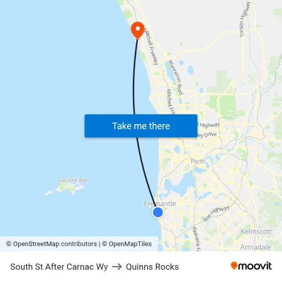 South St After Carnac Wy to Quinns Rocks map