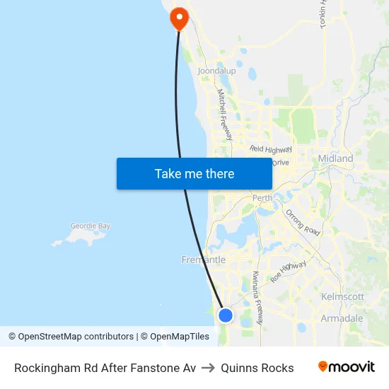 Rockingham Rd After Fanstone Av to Quinns Rocks map