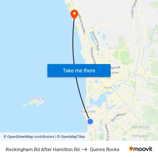 Rockingham Rd After Hamilton Rd to Quinns Rocks map