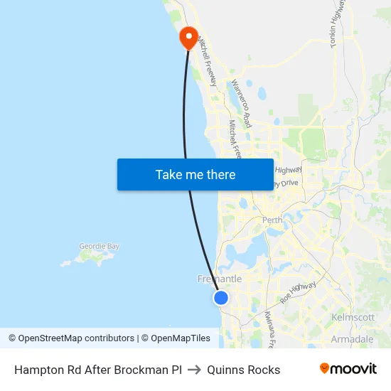 Hampton Rd After Brockman Pl to Quinns Rocks map