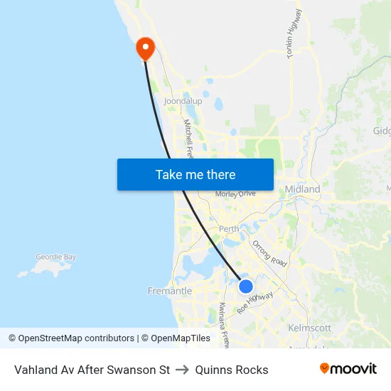 Vahland Av After Swanson St to Quinns Rocks map