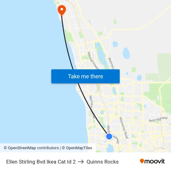 Ellen Stirling Bvd Ikea Cat Id 2 to Quinns Rocks map
