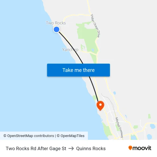 Two Rocks Rd After Gage St to Quinns Rocks map