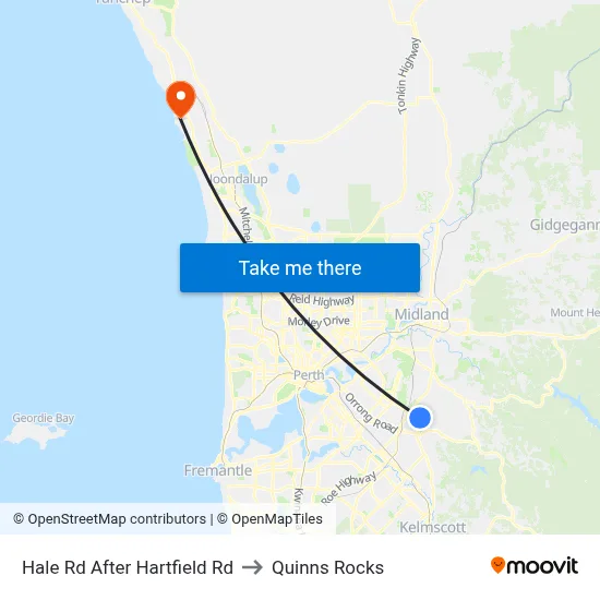 Hale Rd After Hartfield Rd to Quinns Rocks map