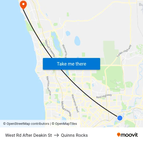 West Rd After Deakin St to Quinns Rocks map